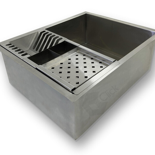 Lixeira Embutida 05 Litros Inox 304 Bancada Cozinha Gourmet