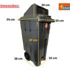 Lixeira Grande Coletora 120 Litros Com Pedal Rodas Antares