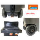 Lixeira Grande Coletora 120 Litros Com Pedal Rodas Antares
