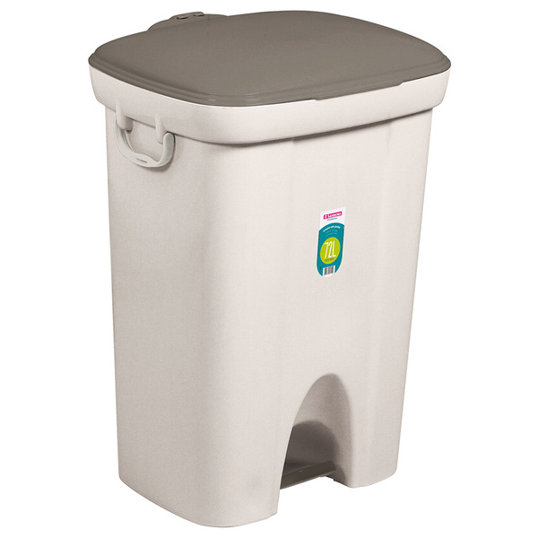 Lixeira Grande Com Tampa E Pedal Plástico Sanremo 72 Litros