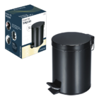 Lixeira Homeflex Tóquio 5l Metal Com Pedal Preto Black