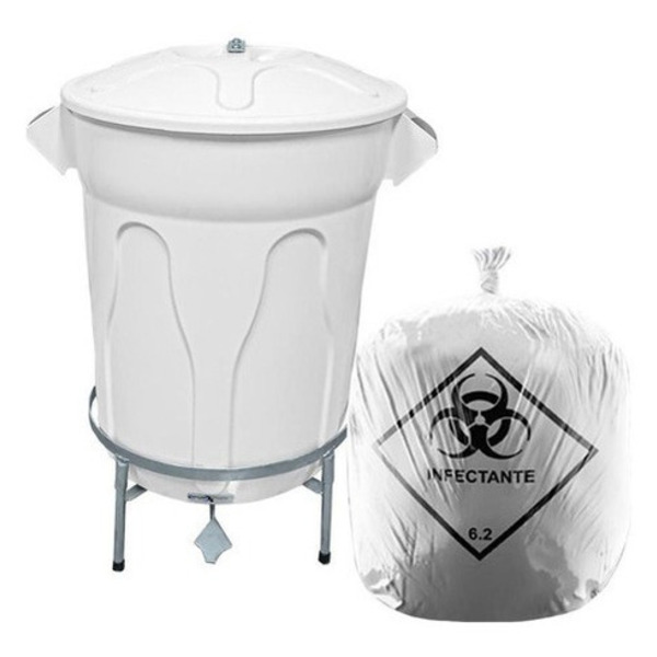 Lixeira Hospitalar 100 L + Saco De Lixo Infectante 100 Uni