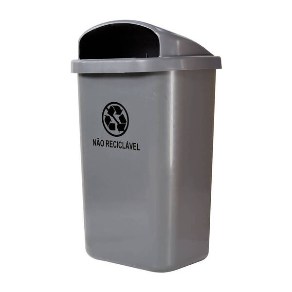 Lixeira Individual Jsn Para Coleta Seletiva Com 50l Cinza