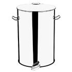 Lixeira Inox 110l Com Rodízios E Pedal Brinox