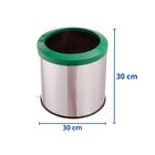 Lixeira Inox 20 Litros Com Aro Em Plástico Cozinha Banheiro -