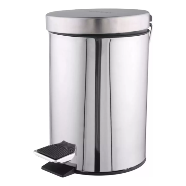 Lixeira Inox 5 Litros Com Pedal Cozinha Banheiro Escritório