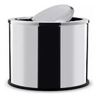 Lixeira Inox Basculante 30 Litros Grande Cesto De Lixo Tampa