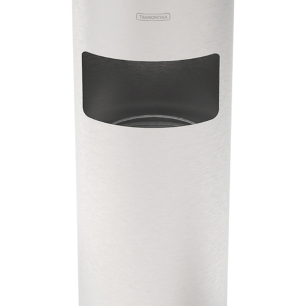 Lixeira Inox Cinzeiro Com Acabamento Scotch Brite 11 L Tramon