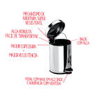 Lixeira Inox Com Pedal 20l - Brinox