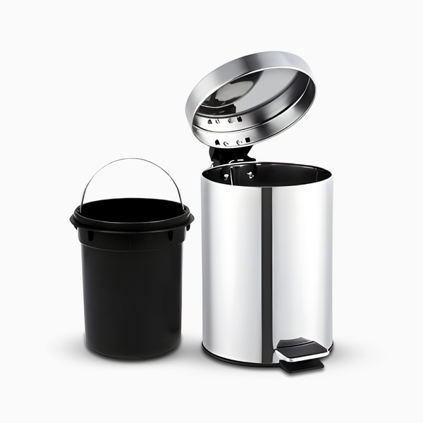 Lixeira Inox Com Pedal E Balde 5 Litros