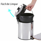Lixeira Inox Com Pedal E Cesto De Lixo Interno Removível 5l C