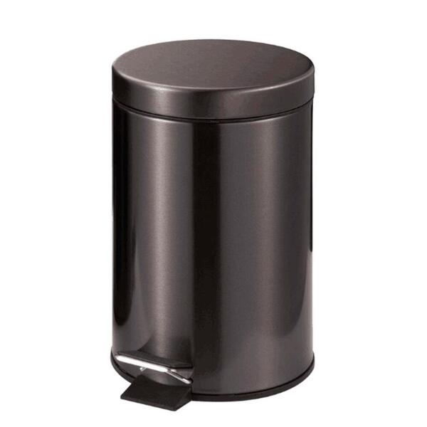 Lixeira Inox Com Pedal Metal Preto 5l - A/casa