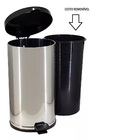 Lixeira Inox Cozinha Escritório 15l Pedal Com Recip. Interno