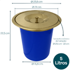 Lixeira Inox Dourado Fosco 5l Embutir Pia Cozinha Cesto Lixo