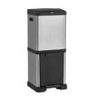 Lixeira Inox Dupla Seletiva Com Pedal 34 Litros 2 Divisórias