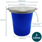 Lixeira Inox Escovado 5 Litros Embutir Pia Cozinha Cesto Lixo