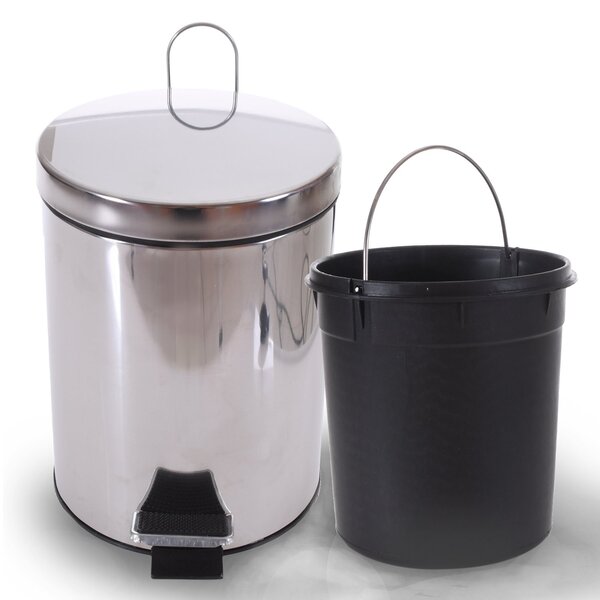 Lixeira Inox Espelhado C/ Pedal Balde Removível 3 Litros Bene