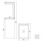 Lixeira Inox Luz Slim Com Suporte Para Papel Higiênico Tramon