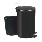 Lixeira Inox Preta 3l Com Pedal
