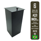 Lixeira Inox Preta Para Banheiro