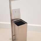 Lixeira Inox Quadrada C/ Papeleira Escovada