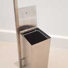 Lixeira Inox Quadrada C/ Papeleira Escovada