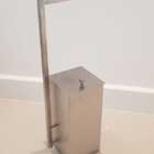 Lixeira Inox Quadrada C/ Papeleira Escovada