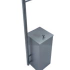 Lixeira Inox Quadrada C/ Papeleira Escovada