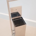 Lixeira Inox Quadrada C/ Papeleira Polido