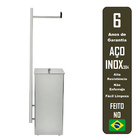 Lixeira Inox Quadrada C/ Papeleira Polido