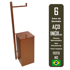 Lixeira Inox Quadrada C/ Papeleira Rose/cobre