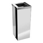 Lixeira Inox Quadrada Com Aro Em Inox 36l