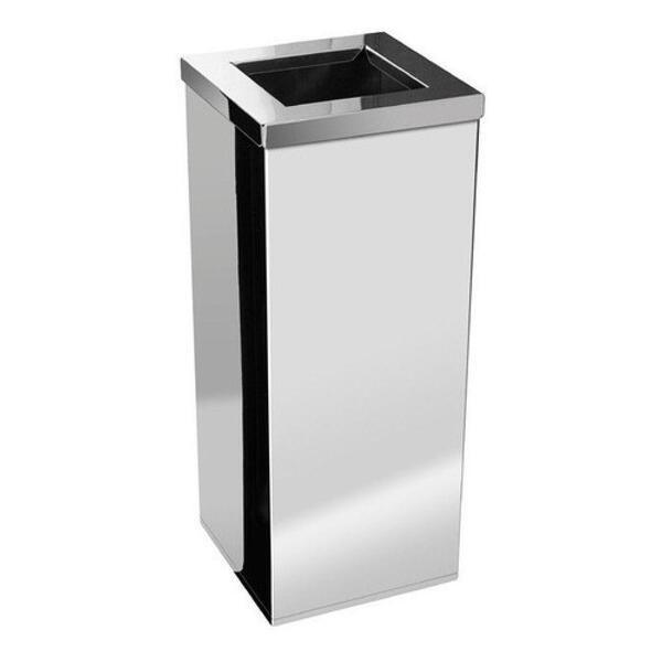 Lixeira Inox Quadrada Com Aro Em Inox 36l