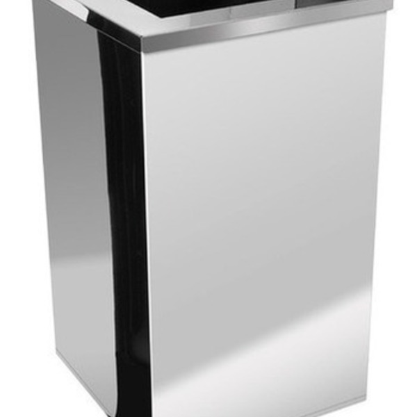 Lixeira Inox Quadrada Com Aro Inox 100 Litros