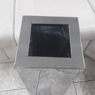 Lixeira Inox Quadrada Com Aro Inox 50 Litros