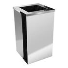 Lixeira Inox Quadrada Com Aro Inox 50l