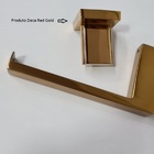 Lixeira Inox Quadrada Com Papeleira Red Gold Padrão Deca