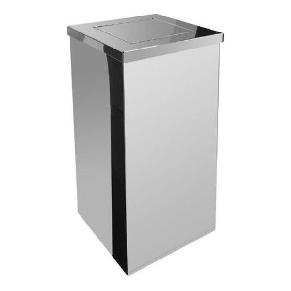 Lixeira Inox Quadrada Com Tampa Vai-vem 36l