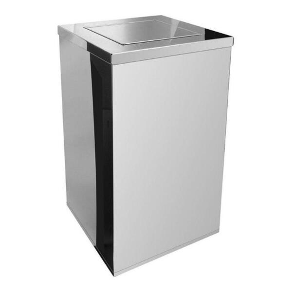 Lixeira Inox Quadrada Com Tampa Vai-vem 50l