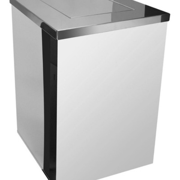 Lixeira Inox Quadrada Com Tampa Vaivem 100 Litros