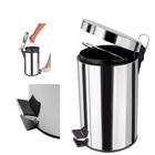 Lixeira Inox Redonda 5 Litros Casa Banheiro Pedal Vintage 5l