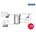 Lixeira Inox Tramontina 3 Litros Com Pedal Acabamento Polido