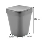 Lixeira Izzy 5 Litros Cinza Com Tampa Banheiro Ou Martiplast