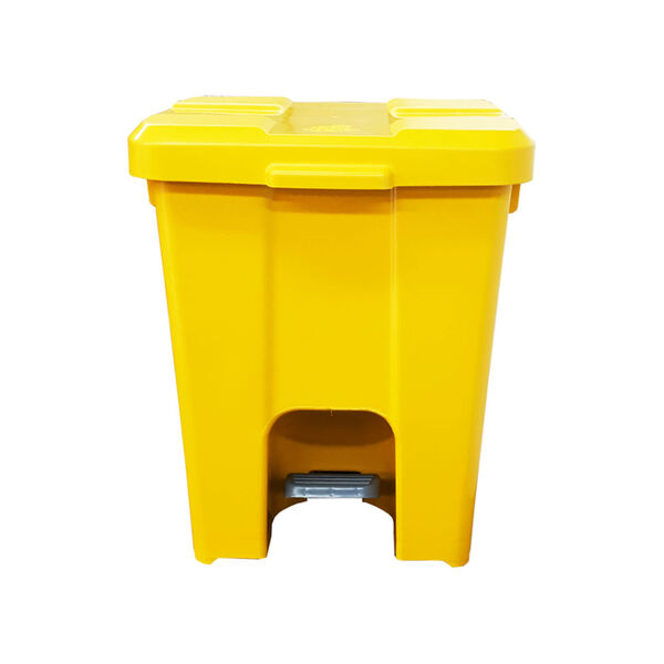 Lixeira Jsn Plastica Quadrada Com Pedal 15 Litros Amarela