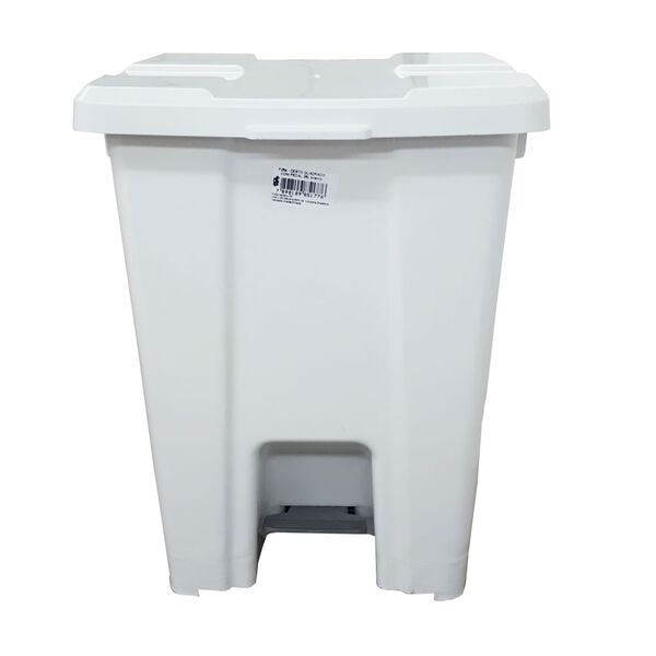 Lixeira Jsn Plastica Quadrada Com Pedal 25 Litros Branca