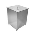 Lixeira Lavabo Luxo Prata Espelhado