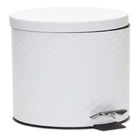 Lixeira Luxo Branca 5l Em Inox Com Pedal E Cesto Removivel Re