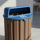 Lixeira Madeira Plástica Ecológica 67l Para Jardim E Parques