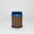 Lixeira Madeira Plástica Ecológica 67l Para Jardim E Parques