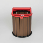 Lixeira Madeira Plástica Ecológica 67l Para Jardim E Parques